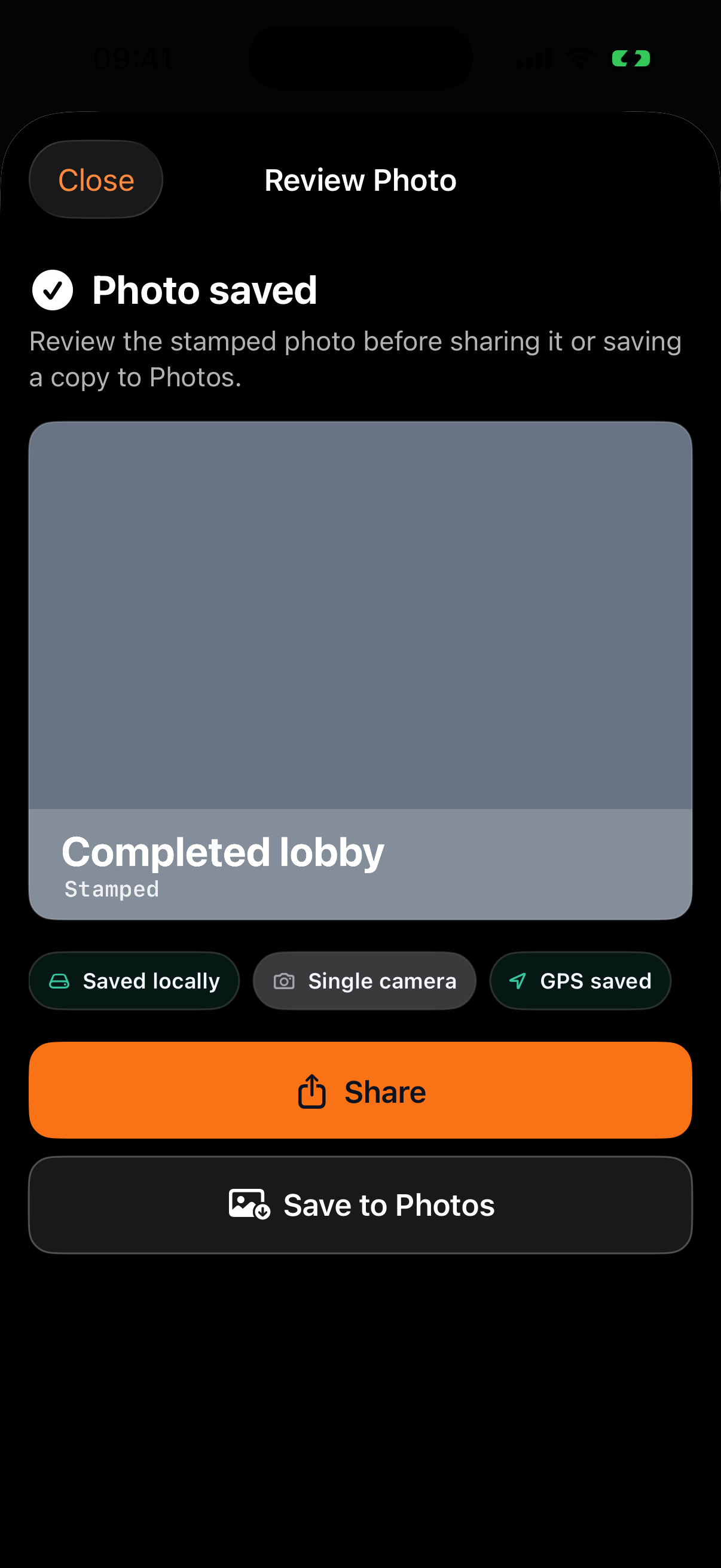 WorkStamp Duo capture screen in English